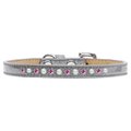 Mirage Pet Products Pearl & Pink Crystal Puppy Ice Cream CollarSilver Size 16 612-05 SV-16